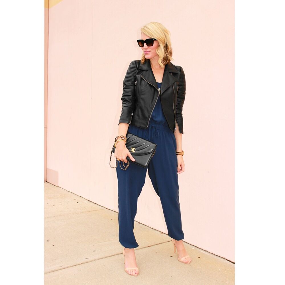 Cabi French Navy Jumpsuit S Minimal Simple Coastal Modern Boardroom - Picture 5 of 7